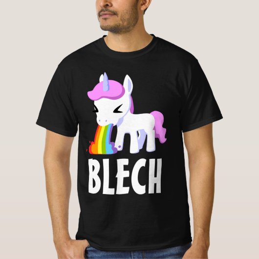 RAINBOW VOMIT UNICORN FUNNY Dunkle T - Shirt (Vorderseite)