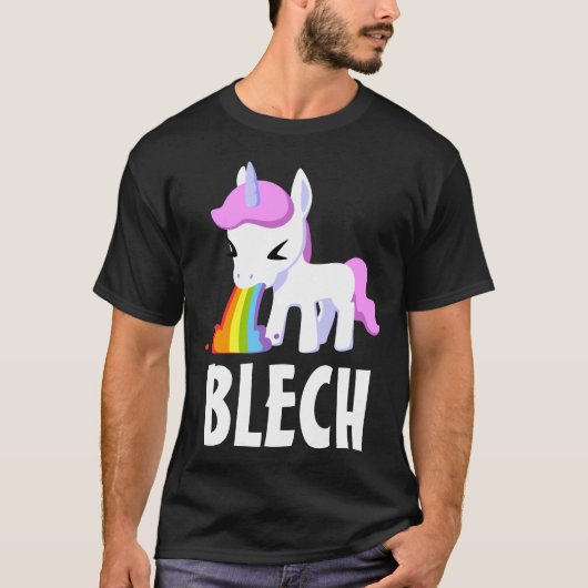 RAINBOW VOMIT UNICORN FUNNY Dunkler T - Shirt (Vorderseite)