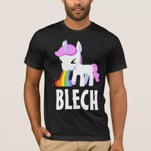 RAINBOW VOMIT UNICORN FUNNY Dunkler T - Shirt (Vorderseite)