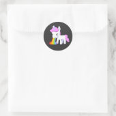 RAINBOW VOMIT UNICORN RUNDER AUFKLEBER (Tasche)