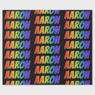 Rainbow Vorname "AARON"; Fun & Colorful Geschenkpapier