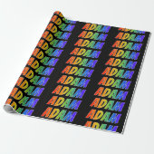 Rainbow Vorname "ADAM"; Fun & Colorful Geschenkpapier (Ungerollt)
