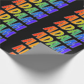 Rainbow Vorname "ADAM"; Fun & Colorful Geschenkpapier (Ecke)