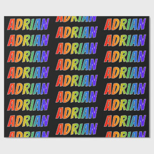 Rainbow Vorname "ADRIAN"; Fun & Colorful Geschenkpapier