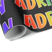 Rainbow Vorname "ADRIAN"; Fun & Colorful Geschenkpapier (Rolleneckpunkt)