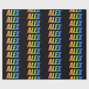 Rainbow Vorname "ALEX"; Fun & Colorful Geschenkpapier
