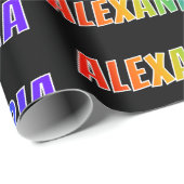 Rainbow Vorname "ALEXANDRIA"; Fun & Colorful Geschenkpapier (Rolleneckpunkt)