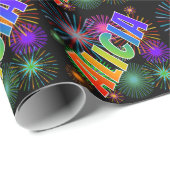 Rainbow Vorname "ALICIA" + Feuerwerk Geschenkpapier (Rolleneckpunkt)
