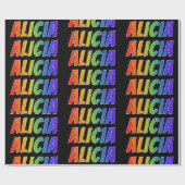 Rainbow Vorname "ALICIA"; Fun & Colorful Geschenkpapier (Flach)