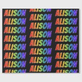 Rainbow Vorname "ALISON"; Fun & Colorful Geschenkpapier (Flach)