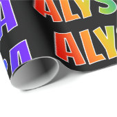 Rainbow Vorname "ALYSSA"; Spaß & Farben Geschenkpapier (Rolleneckpunkt)