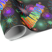 Rainbow Vorname "AMANDA" + Feuerwerk Geschenkpapier (Rolleneckpunkt)