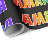 Rainbow Vorname "AMANDA"; Fun & Colorful Geschenkpapier (Rolleneckpunkt)