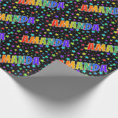 Rainbow Vorname "AMANDA" + Sterne Geschenkpapier (Ecke)