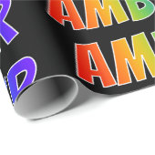 Rainbow Vorname "AMBER"; Fun & Colorful Geschenkpapier (Rolleneckpunkt)