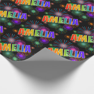 Rainbow Vorname "AMELIA" + Feuerwerke Geschenkpapier