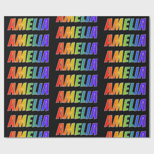 Rainbow Vorname "AMELIA"; Fun & Colorful Geschenkpapier
