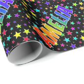 Rainbow Vorname "AMELIA" + Sterne Geschenkpapier (Rolleneckpunkt)