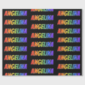 Rainbow Vorname "ANGELINA"; Fun & Colorful Geschenkpapier (Flach)