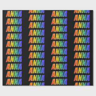 Rainbow Vorname "ANNA"; Fun & Colorful Geschenkpapier