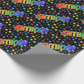 Rainbow Vorname "ANTHONY" + Sterne Geschenkpapier (Ecke)