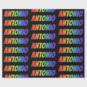 Rainbow Vorname "ANTONIO"; Fun & Colorful Geschenkpapier