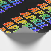 Rainbow Vorname "APRIL"; Fun & Colorful Geschenkpapier (Ecke)