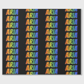Rainbow Vorname "ARIA"; Fun & Colorful Geschenkpapier (Flach)
