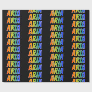 Rainbow Vorname "ARIA"; Fun & Colorful Geschenkpapier