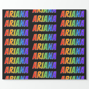 Rainbow Vorname "ARIANA"; Fun & Colorful Geschenkpapier