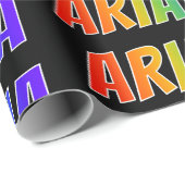 Rainbow Vorname "ARIANA"; Fun & Colorful Geschenkpapier (Rolleneckpunkt)