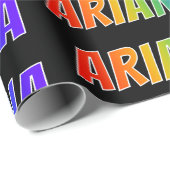 Rainbow Vorname "ARIANNA"; Fun & Colorful Geschenkpapier (Rolleneckpunkt)