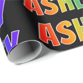 Rainbow Vorname "ASHLEY"; Fun & Colorful Geschenkpapier (Rolleneckpunkt)