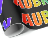 Rainbow Vorname "AUBREY"; Fun & Colorful Geschenkpapier (Rolleneckpunkt)