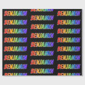 Rainbow Vorname "BENJAMIN"; Fun & Colorful Geschenkpapier (Flach)
