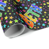 Rainbow Vorname "BETH" + Sterne Geschenkpapier (Rolleneckpunkt)