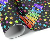Rainbow Vorname "BIANCA" + Sterne Geschenkpapier (Rolleneckpunkt)