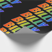 Rainbow Vorname "BILLY"; Fun & Colorful Geschenkpapier (Ecke)
