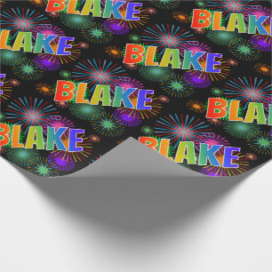 Rainbow Vorname "BLAKE" + Feuerwerk Geschenkpapier