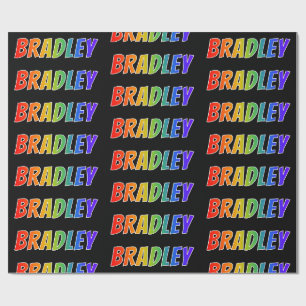 Rainbow Vorname "BRADLEY"; Fun & Colorful Geschenkpapier