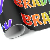 Rainbow Vorname "BRADLEY"; Fun & Colorful Geschenkpapier (Rolleneckpunkt)