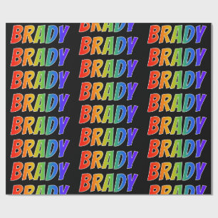 Rainbow Vorname "BRADY"; Fun & Colorful Geschenkpapier