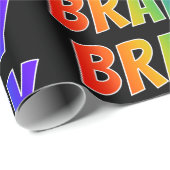 Rainbow Vorname "BRADY"; Fun & Colorful Geschenkpapier (Rolleneckpunkt)