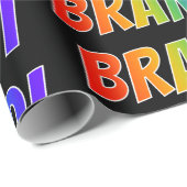 Rainbow Vorname "BRANDI"; Fun & Colorful Geschenkpapier (Rolleneckpunkt)