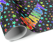 Rainbow Vorname "BRANDY" + Sterne Geschenkpapier (Rolleneckpunkt)