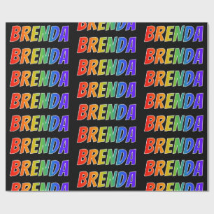 Rainbow Vorname "BRENDA"; Fun & Colorful Geschenkpapier