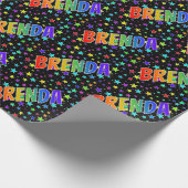 Rainbow Vorname "BRENDA" + Sterne Geschenkpapier (Ecke)