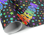 Rainbow Vorname "BRENDA" + Sterne Geschenkpapier (Rolleneckpunkt)