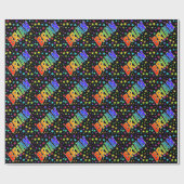 Rainbow Vorname "BRIAN" + Sterne Geschenkpapier (Flach)