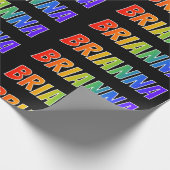 Rainbow Vorname "BRIANNA"; Fun & Colorful Geschenkpapier (Ecke)